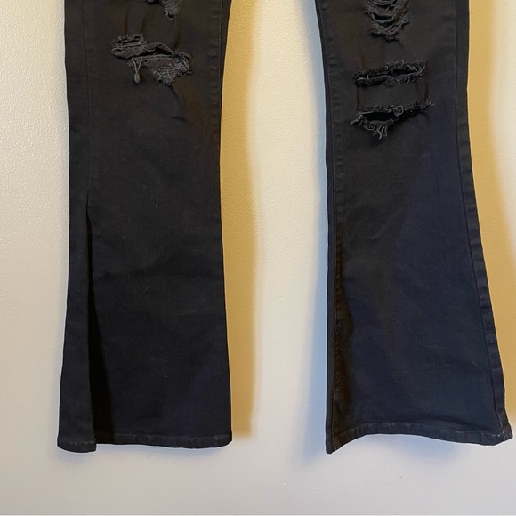ASOS Black Flare Jeans Size 28 x 30 distressed - Picture 4 of 14